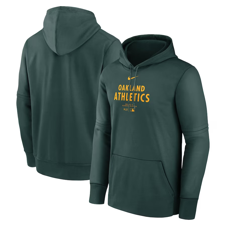 Men's Oakland Athletics Green 2024 Collection Practice Performance Pullover Hoodie